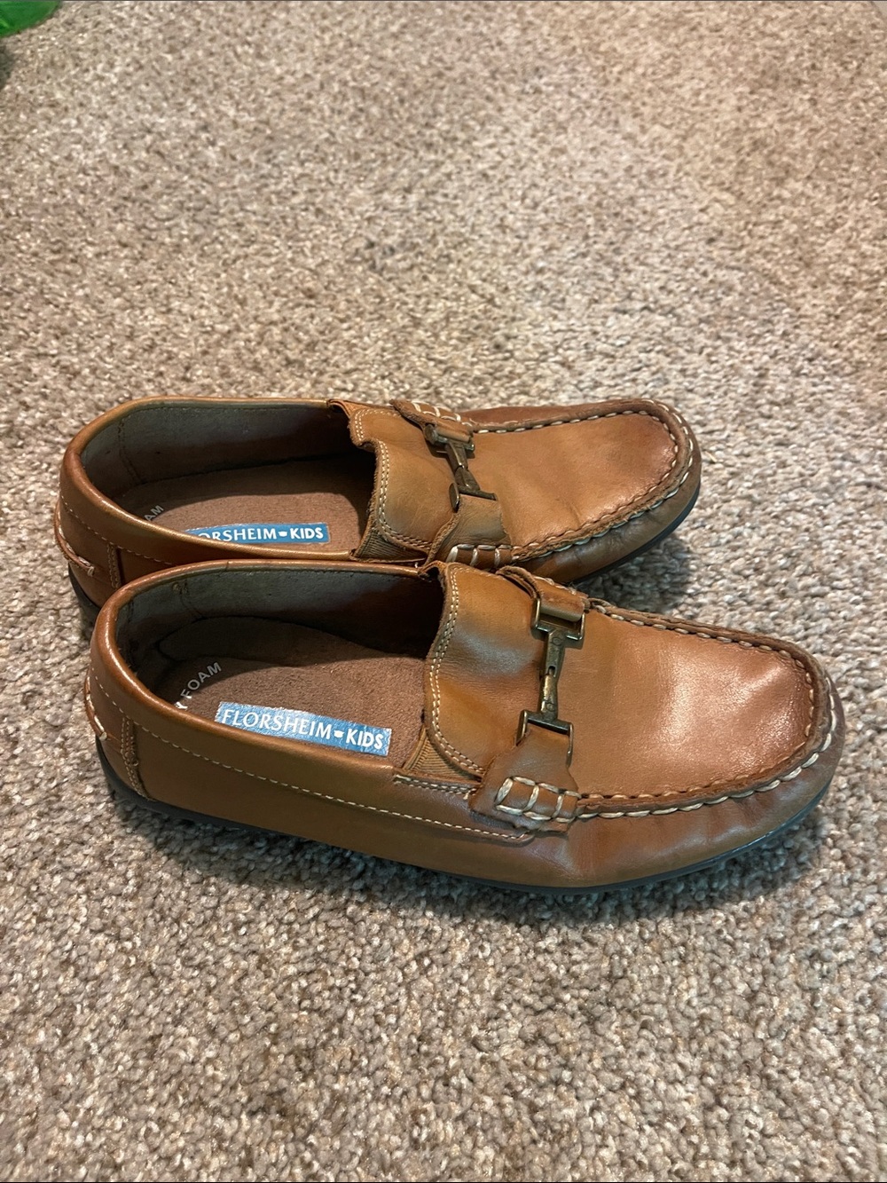 Florsheim Kids Brown Leather Slip-On Dress Loafers